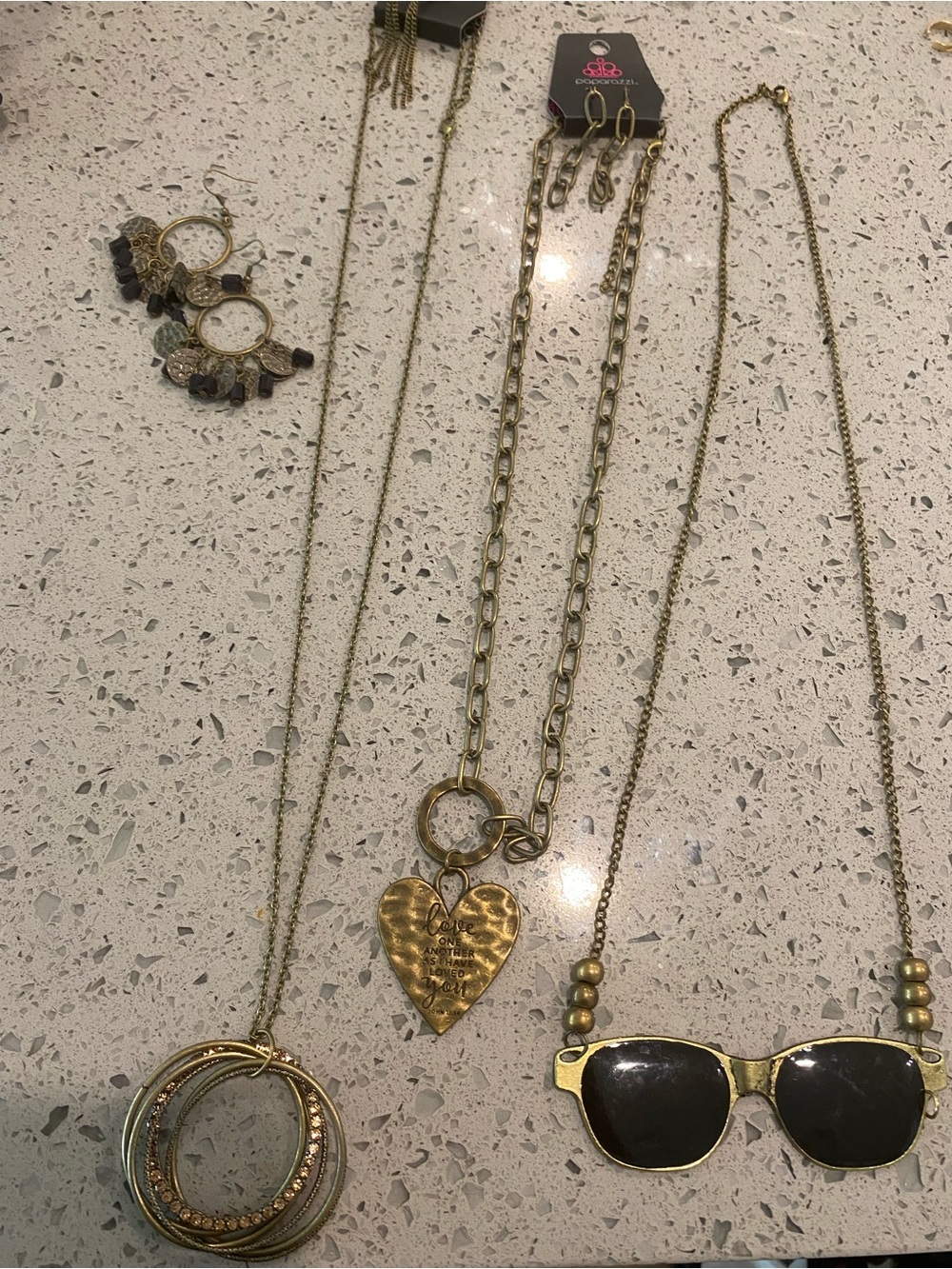 paparazzi Gold-Tone Mixed Pendant Necklace Set